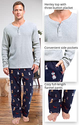PajamaGram Christmas Pajamas Men - PJ for Men, Navy, LG4