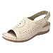 Ghemdilmn Sandali da donna con zeppa, comodi e traspiranti, con dita aperte e supporto per caviglia, scarpe da viaggio, casual, da viaggio, beige., 38 EU