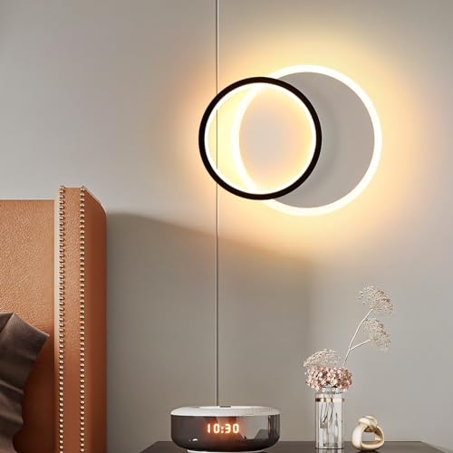 ZTWLEED Indoor LED Wall Lamp, 16W Color Temperature Adjustable 3000K/6000K/4000K