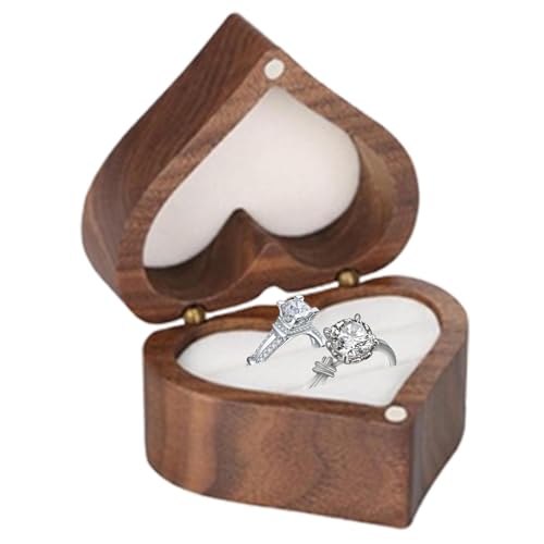 Jewelry Ring Box - Elegant Proposal Display Holder Case, Wedding Ring Organizer Container, Romantic Earring Stud Storage Box | C