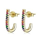 TTDGYYXW Pendientes con Forma de circón de Color arcoíris, Aros para Las Orejas, joyería