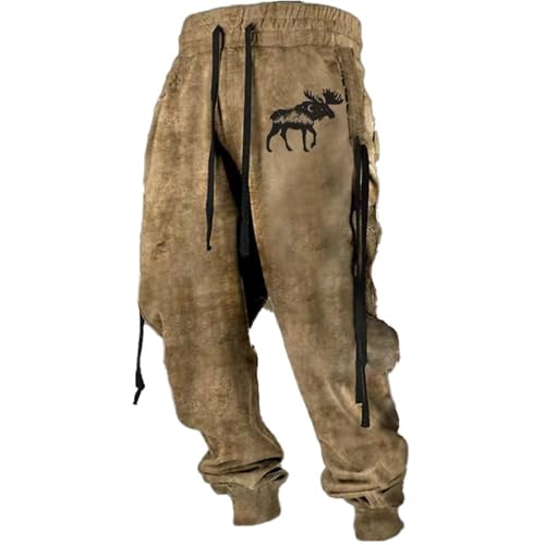Pantalones medievales largos para hombre con estampado vikingo,