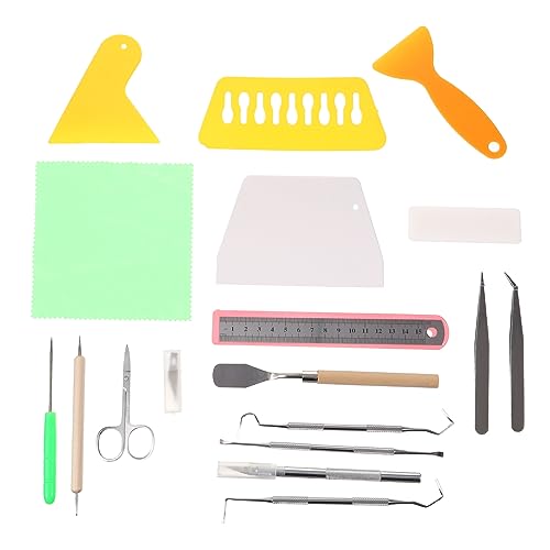 FUNOMOCYA 21pc Embossed Lettering Tools Kit for Clay Sculpting Crafting Vinyl Weeding Cameo Cutting Craft Weeding Tools