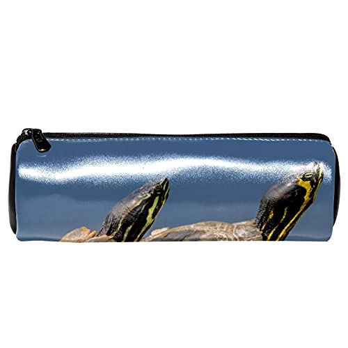 EZIOLY Turtles Reptile Stiftemäppchen aus gepanzertem Tierleder für Schüler, Schreibwaren, Schule, Arbeit, Büro