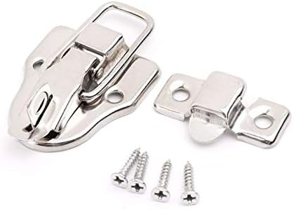 Chinese Antique Box Buckle,Antique Lock Buckle.Vintage Toolbox Lock Antique Metal Buckle Suitcase Case Toggle Lock Hasp Latch Furniture Hardware (Color : Silver)
