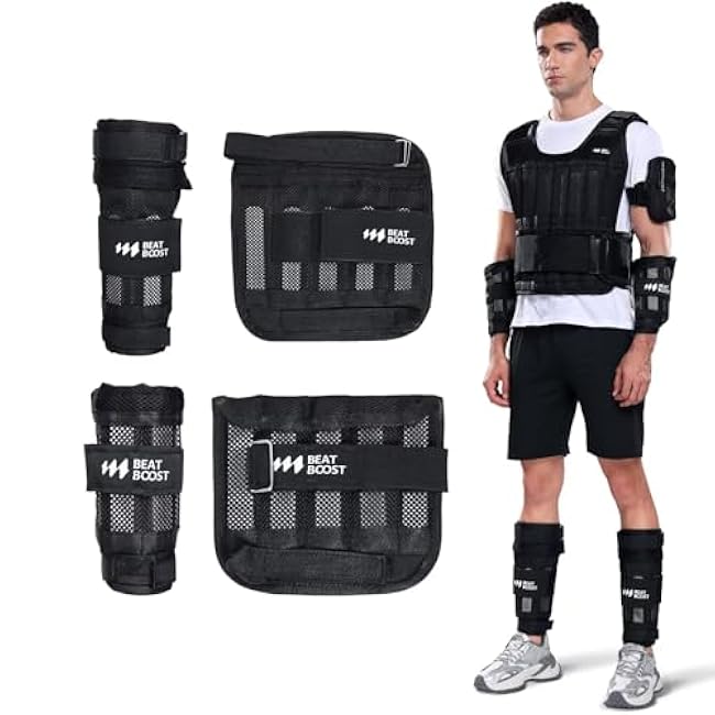 Ankle Wrist Weights 4lb/10lb/15lb/20lb/25lb Adjustable Leg Arm Weights for Men Walking Pilates Exercise Workout Gym Aerobics