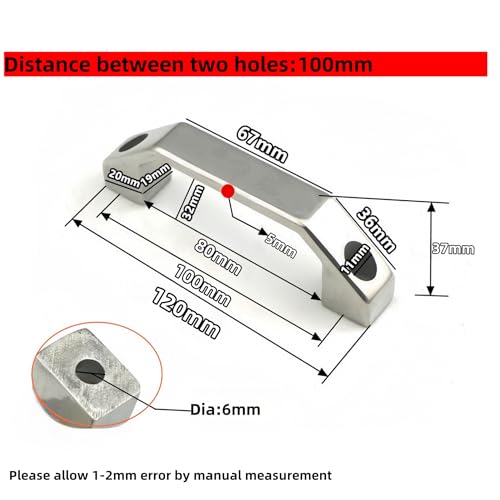 Image of 1PC Heavy Duty Handles Solid 304 Stainless Steel Drawer Cabinet pulls knob Bows Door Window Toolbox Handle Hardware (The Distance Between Two Holes 100mm,1PC)