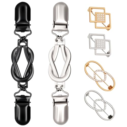 ROPAKED 6 Pcs Cinch Clip Vintage Dress Clips Back Cinch Sweater Clips to Hold Sweater Together Shawl Cardigan Collar Clip to Tighten Dress Pant Waist Tightener for Women(Modern)
