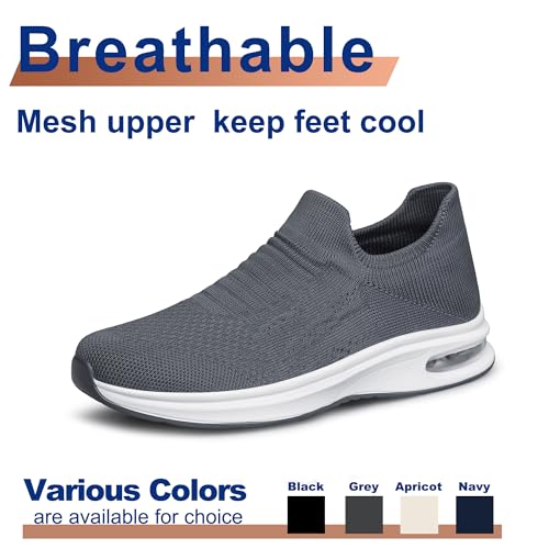 Image of Mens Walking Shoes Slip on Lightweight Running Shoes Workout Athletic Tennis Shoes Gym Sneakers