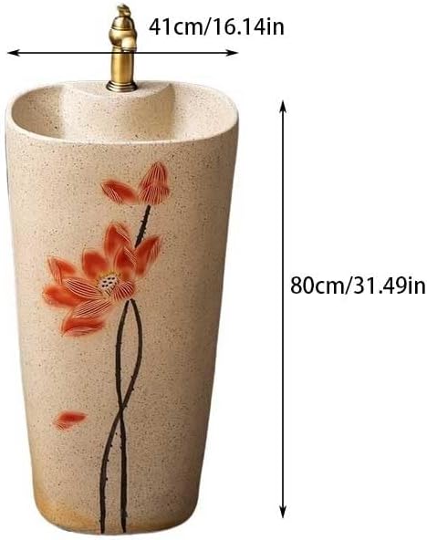 Pedestal Sinks Sink Wash Basin Ceramic Home Balcony Hotel Garden Bathroom (A)