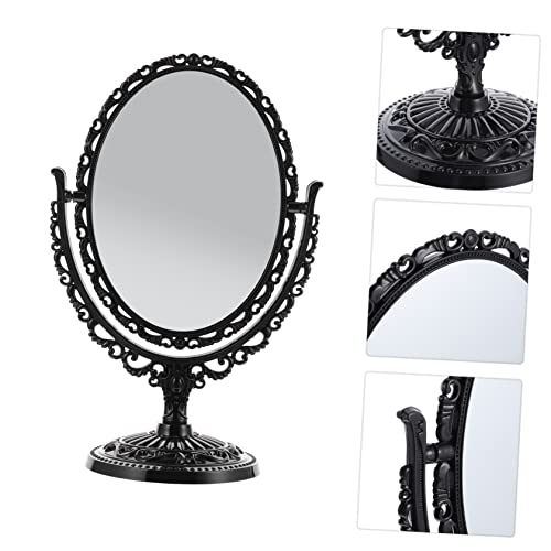 Espejo de maquillaje de pie giratorio estilo retro elegante miniatura 6