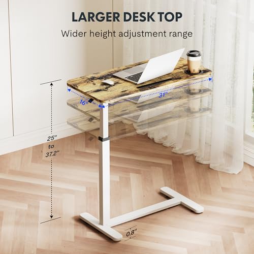 Flexispot H7W-3116-TT Mobile Standing Desk With Wheels Pneumatic Laptop Desk Rolling Computer Cart Movable Height Adjustable Small Sit Stand Desk Computer Workstations Home Use(31.5 Inch W X 15.7 Inch D,White) thumb #8