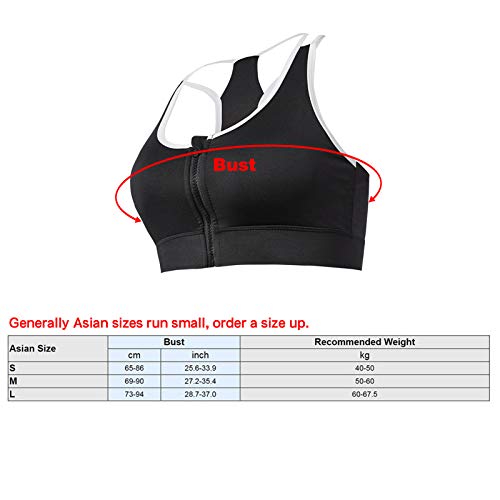 pedkit Sutiã feminino com zíper frontal esportivo Strappy Racer traseiro removível acolchoado ioga a