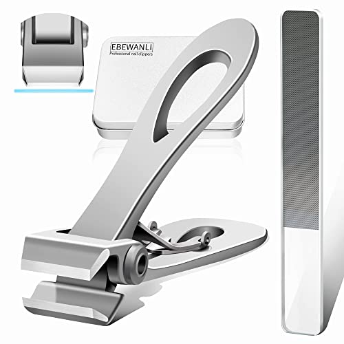 EBEWANLI Straight Edge Nail Clipper, 17mm Wide Jaw Opening Extra Large Toenail Clippers for Thick Nails, Heavy Duty Toe Nail Clippers for Men, Adult, Seniors Thick Toenails