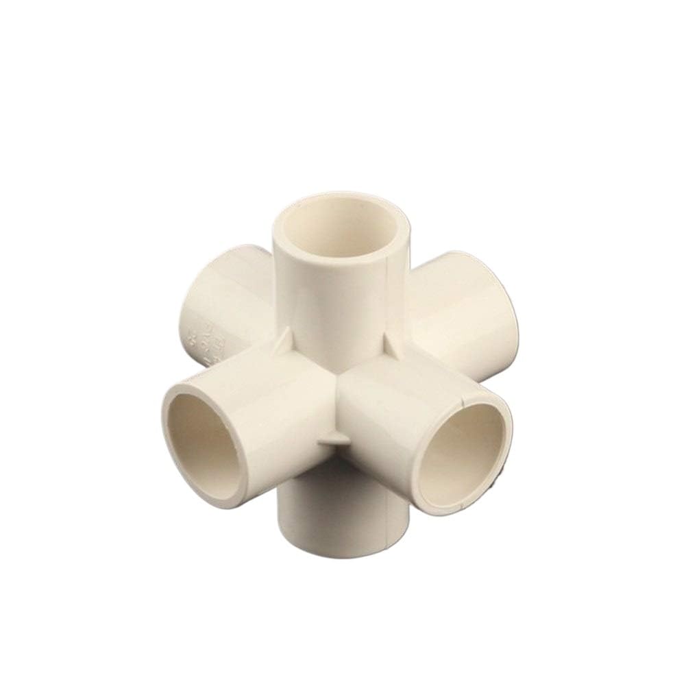 Szybkozłącze węża, 4 szt. 20 mm ~ 50 Plastikowe PCV Sześć (6) złącze dwukierunkowe Nawadnianie ogrodu Podlewanie Wspólne adaptery rurowe Złączki do rur wodnych Przewody (niebieskie, mm)(White,50mm)