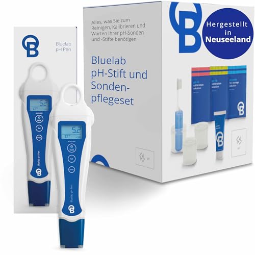Bluelab pH-Pen & Care Kit mit Kalibrierlösung, Aufbewahrung & Pinsel – digitaler Tester für pH & Temperatur in Boden/Lösungen, sorgt für optimale Pflanzengesundheit & Ertrag