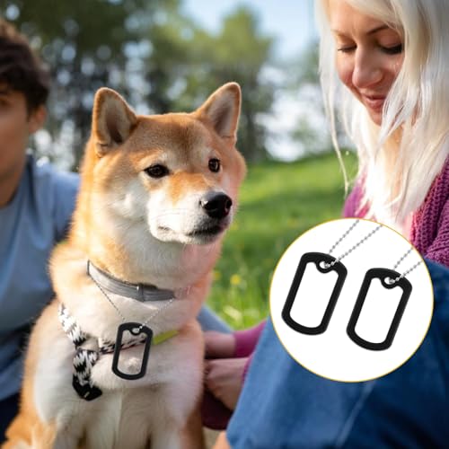 Aeaocvo 10 Stück Dog Tags Silicone, Hundemarke Silikon Schalldämmerung, Army Dog Tags mit 4 Ketten, Hund Erkennungsmarke