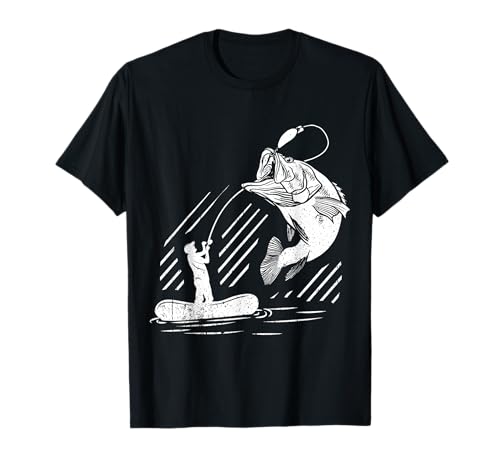 Presente para pescadores pesca t-shirt, Preto