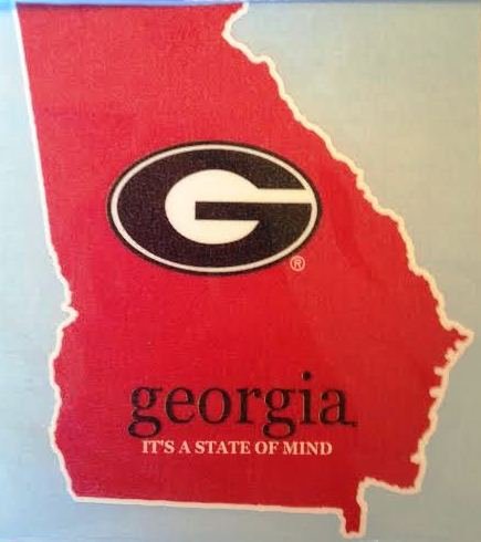 Georgia It's a State of Mind Car Decal - UGA Bulldogs Auto Window Sticker