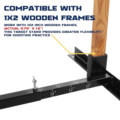 highwild adjustable target stand base for paper shooting cardboard silhouette h shape stand base for shooting range 1x2 wooden target station setup - 1 pack