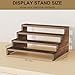 ZUJJAFY Cologne Organizer for Men, 4 Tier Wooden Cologne Stand Mens Fragrance Shelf, Tiered Wood Risers Display Stands for Perfume, Cupcake, Figures, Dessert, Brown