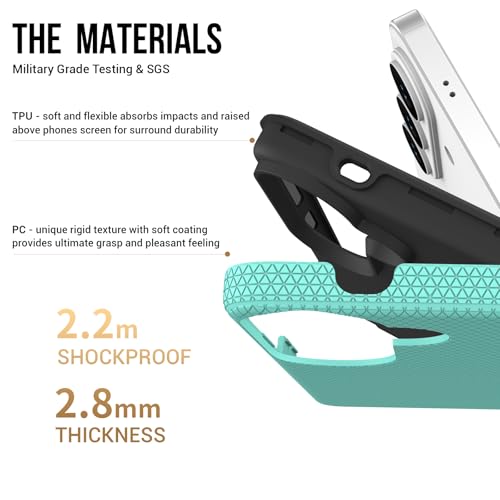 Image of NOXO Ultra-Hybrid Triangle Back Case Cover Compatible with Samsung Galaxy S26 Plus | Shockproof Design | Camera Protection | Soft TPU & Rugged PC | Bumper Cases and Covers (Mint Green)