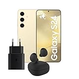 Samsung Galaxy S24 Smartphone AI, Caricatore incluso, Display 6.2'' FHD+ Dynamic AMOLED 2X, RAM 8GB, 256GB, Amber Yellow + Galaxy Buds2 Pro Cuffie Bluetooth True Wireless Graphite