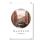 artboxONE Acrylglasbild 90x60 cm Städte/Hamburg Classy Hamburg Bild hinter Acrylglas - Bild Europe Europe Old-Town