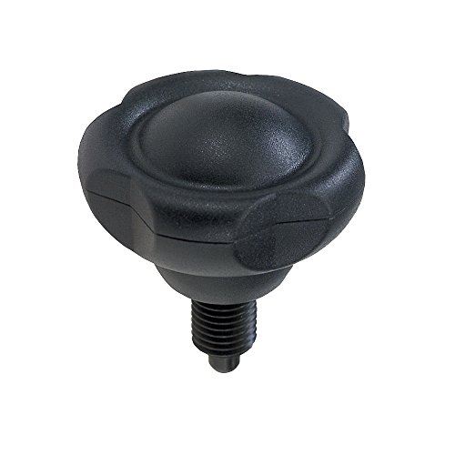 Kipp 03190-1105Al Thermoplastic/Steel Novo·grip Indexing Plunger, 3/8-24" Thread, Inch, 50 Mm Diameter, 52.8 Mm Height, Size 1, Anthracite Grey Color #TOP25