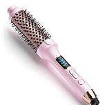 Thermal Brush, 38MM Heated Hair Curling Brush Creates Blowout Look, Ionic Round Curling Iron Make Hair Smoother Get Natural Curls,5 Temp Setting, Dual Voltage Hot Styling Comb,UK Plug