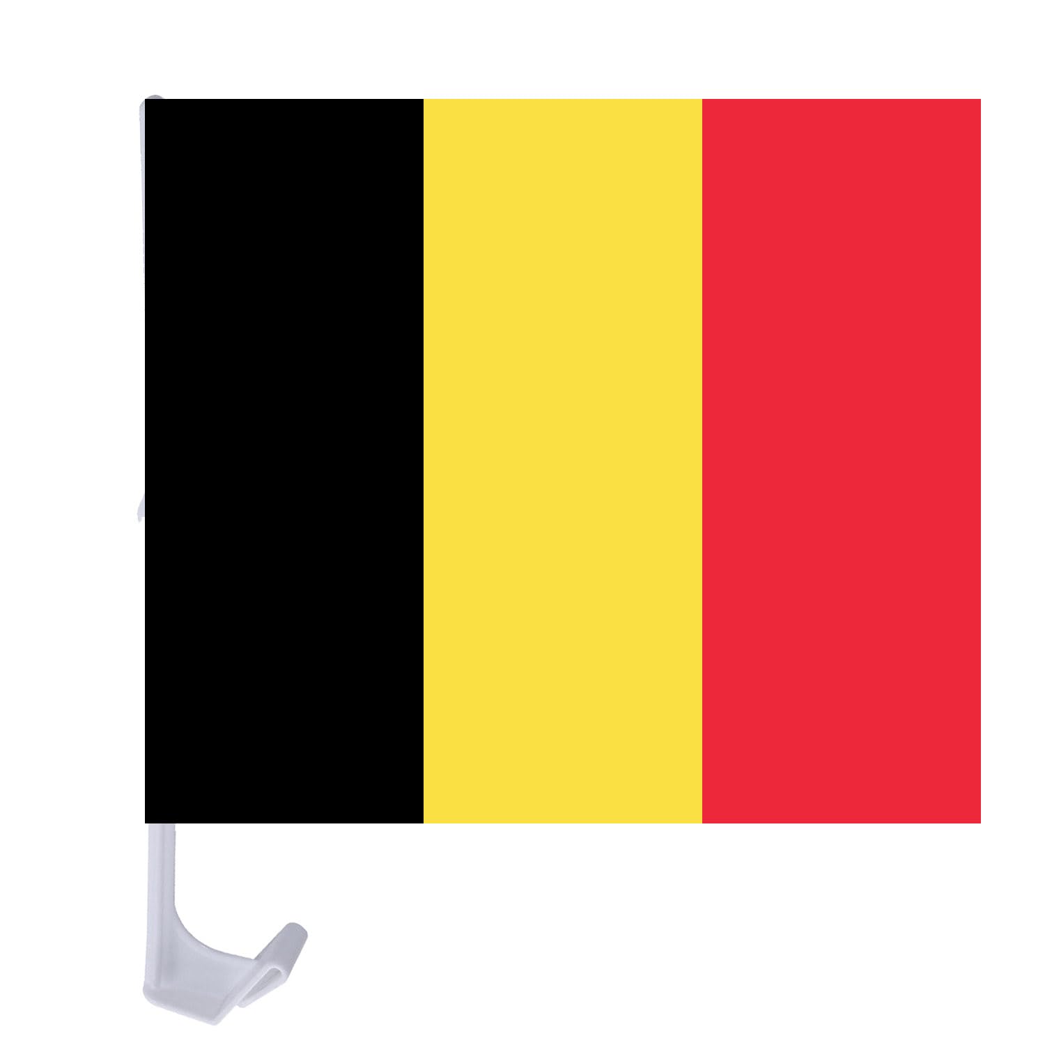 Car Flag 2 Pack, 30x45cm Double-Sided Polyester Hand Crank Flag with 43cm Pole, 2026 Football Sports Events Party Decoration for Cars, Football, World Cup, Six Nations, St George’s Day (Belgium)
