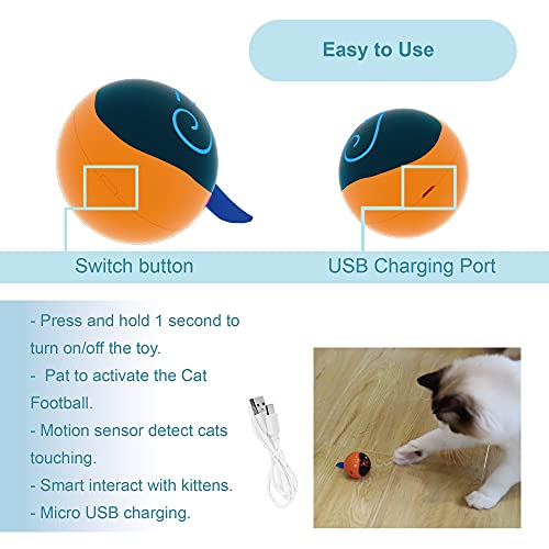 Migipaws Cat Toy, Automatic Moving Ball Bundle Classic Mice + Feather Kitten Toys in Pack. DIY N in 1 Pets Smart… - Image 4