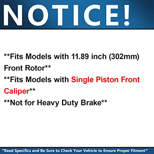 Image of Detroit Axle - Front Brake Kit for Chrysler Town & Country | Dodge Grand Caravan Journey Volkswagen Routan Ram C /V, Drilled Slotted Brake Rotors Ceramic Pads Replacement 11.89 inch in Rotor