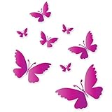Pink Butterflies Beautiful Set of 8 Vinyl Stickers - Car Phone Helmet - SELECT SIZE