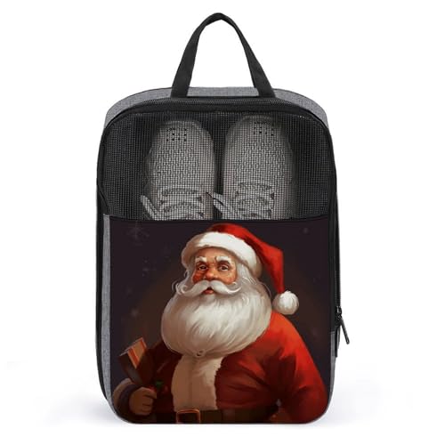 Sac de rangement pour serviette de bain et chaussures imprimé Père Noël élégant