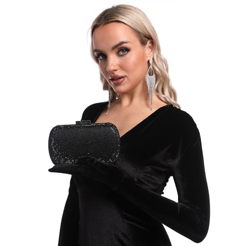 Image of Boutique De FGG Mini Rhinestone Clutch Purse,Evening Bags and Clutches for Women Formal,Crystal Clutch Bag Wedding Handbags