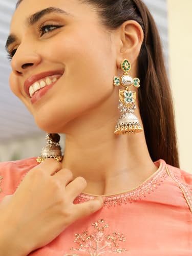 Image of Rubans Oxidised Dangle Earrings Boho Statement Jewellery Gift for Women & Girls