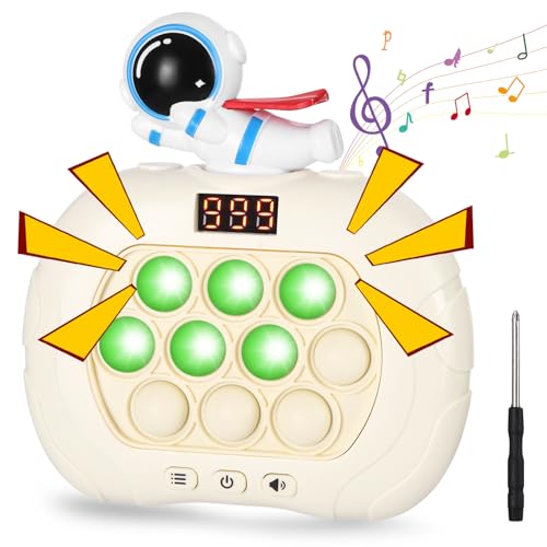 Xaosin Pop It Elettronico Astronauta Popit Elettrico con Schermo a LED Fidget Toys Quick Push Bubble Game Giocattolo Portatile 6 Modalità di Gioco Giocattolo Antistress per Bambini e Adulti