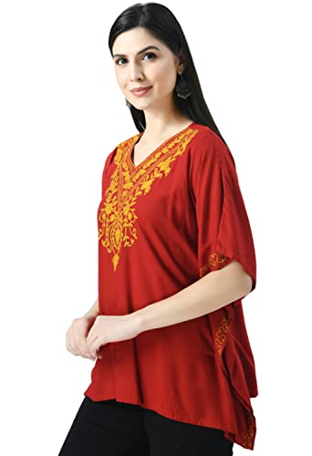 Image of QAZMI Women's Rayon Cotton Kaftan