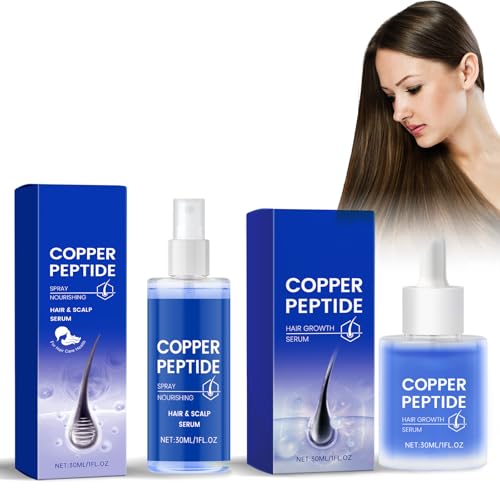 2PC Copper Peptide Serum,Copper Peptide Hair,Péptidos De Cobre Para El Cabello,Suero Para Crecimiento Del Cabello,Péptido De Cobre Avanzado Fleava,Nutre El Cuero Cabelludo y Las Raíces Del Cabello