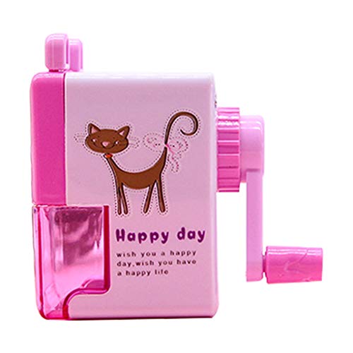 KERDEJAR Taille-Crayon, Taille-Crayon mécanique Kawaii Dessin animé matériel ABS Escolar Papelaria Fournitures Scolaires de Bureau Rose