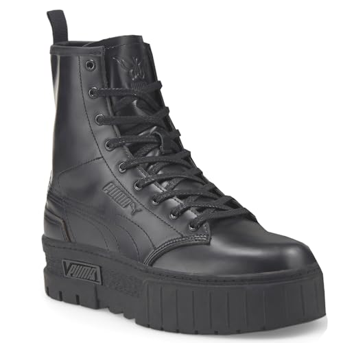 PUMA Womens X Mayze Platform Round Toe Lace Up Casual Boots Ankle Low Heel 1-2" - Black - Size 10 M2