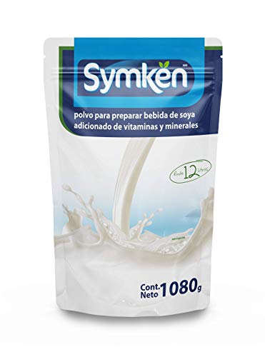 Symkën | Leche de Soya en polvo | Natural | Bolsa 1,080g | Leche en polvo | 100% vegetal | Rinde 12 litros | Alta en proteínas | Sin gluten, lactosa ni...
