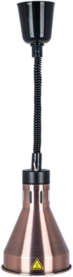 Commercial Lifting Buffet Food Insulation Lamp Infrared Food Heater Simple Chandelier Restaurant Pizza Lighting Food Heating Lamp Shade 17.5cm,Bronze