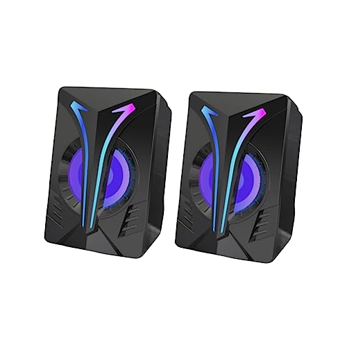 FELTECHELECTR RGB Led Computer Speakers Stereo Soundbox Power Jack for Gaming and Desktop Setup