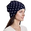 Qjjinxior Knit Hat,Nautical Themed Simple Anchors Beanie Hat, Beanie Cap for Running Cycling Outdoor Sports #4