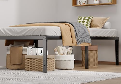 Image of LUMUNANCE Metal Bed Frame Twin XL Size - 18 Inch Heavy-Duty Platform Bed Frame No Box Spring Needed, Easy Assembly, Noise-Free, Sturdy Mattress Foundation, Underbed Storage Space