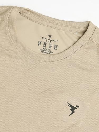 Image of TECHNOSPORT Men's Slim Fit Full Sleeve Round Neck T-Shirt, Double Cool Quick Dry Moisture Wicking Stretchable Sports Gym and Casual Wear