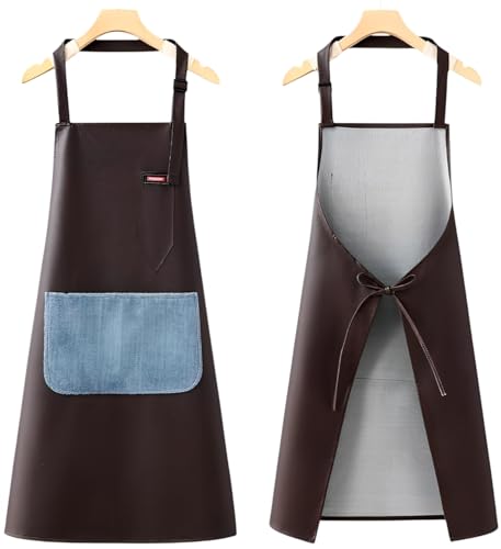 MOMENT 1 Pack Chef Apron for Men and Women Professional for Cooking With Pockets - Adjustable - Bib Aprons - Water & Oil Resistant