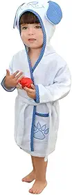 Roupão Infantil 100% Algodão para Bebês Crianças Meninas Meninos com Capuz Toalha Aveludada e Felpuda Ideal para Saída de Banho Praia Piscina Natação Presente.